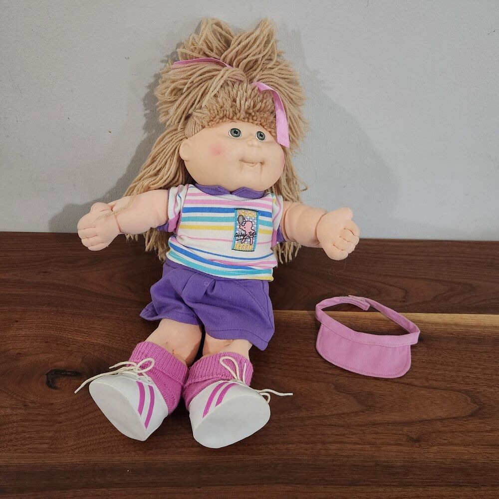 Cabbage Patch Kids Girl Doll Vintage First Edition 1990 Pro Tennis Outfit Visor